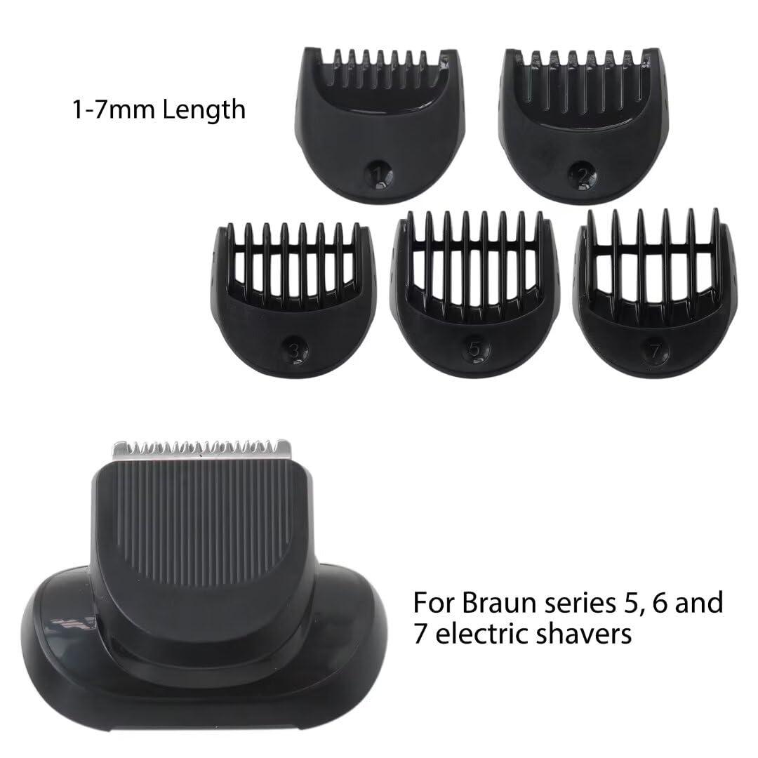 Xspeedonline Replacement Beard Trimmer Attachment with 5pcs Guide Combs 1/2/3/5/7mm for Bra-un 7027cs, 7071cc, 7075cc, 7085cc, 7089cc