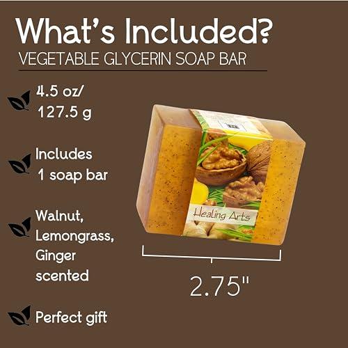 Nabila K Glycerin Bar Soap Healing Arts Scent - Natural, Vegan-Friendly, Hypoallergenic - Moisturizing and Hydrating with 100% Vegetable Glycerin - Sulfate-Free, Paraben-Free, Chemical-Free - 4.5 oz