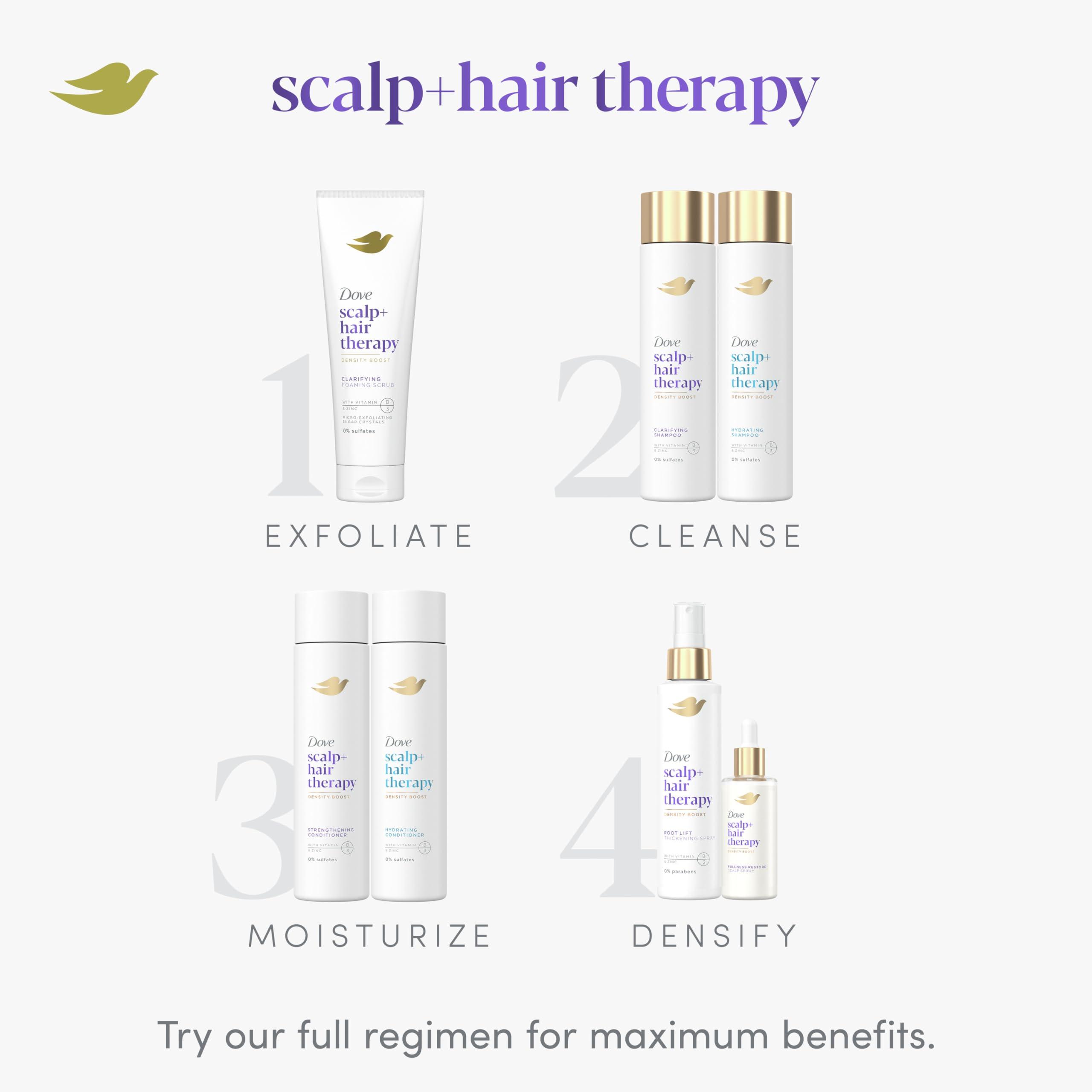 Dove Dove Density Boost Clarifying Shampoo Scalp + Hair Therapy for Gentle Cleansing, with Vitamin B3, Zinc and 0% sulfates, 9.25 oz