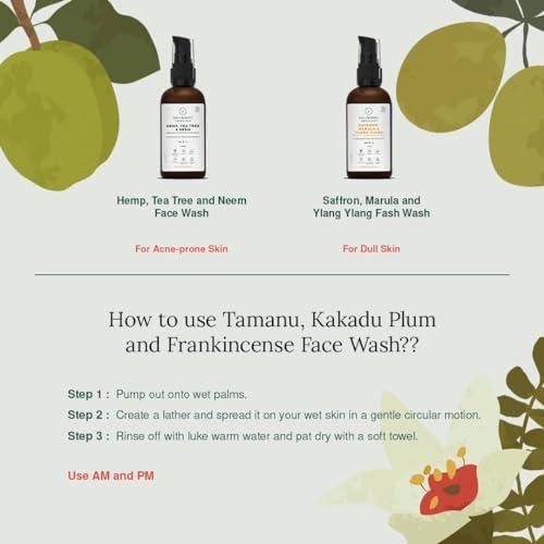 Nature\'s Haven Shop NH Certified Organic & 100% Face Wash w/Natural Tamanu, Kakadu Plum & Frankincense for Damaged & Pigmented Skin - 100 ml, Clear