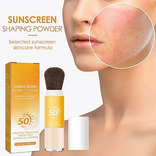 CORDYGLOW Sunscreen Setting Powder SPF 50 Loose Powder with Brush Natural Mineral Makeup Setting Powder Translucent 0.28 oz for All Skin-3PC