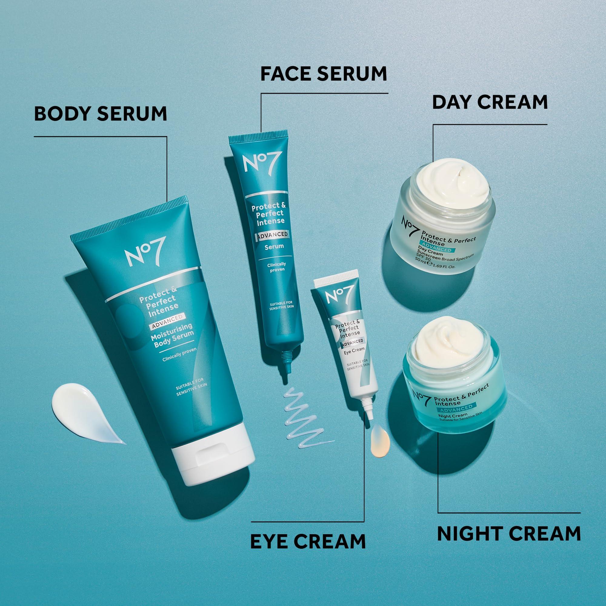 No7 No7 Protect & Perfect Intense Advanced Serum - Rice Protein & Alfalfa Complex for Fine Lines and Wrinkles - Anti-Aging Facial Serum with Matrix 3000+ Technology (2 pack, 1.69 Fl Oz each)