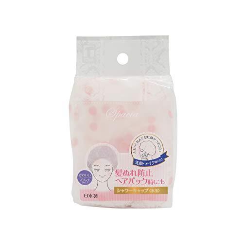 Towa Towa Sangyo SPA Shower Cap, Polka Dot, Approx. 7.9 x 7.1 inches (20 x 18 cm), Prevents Hair Wet, Made in Japan