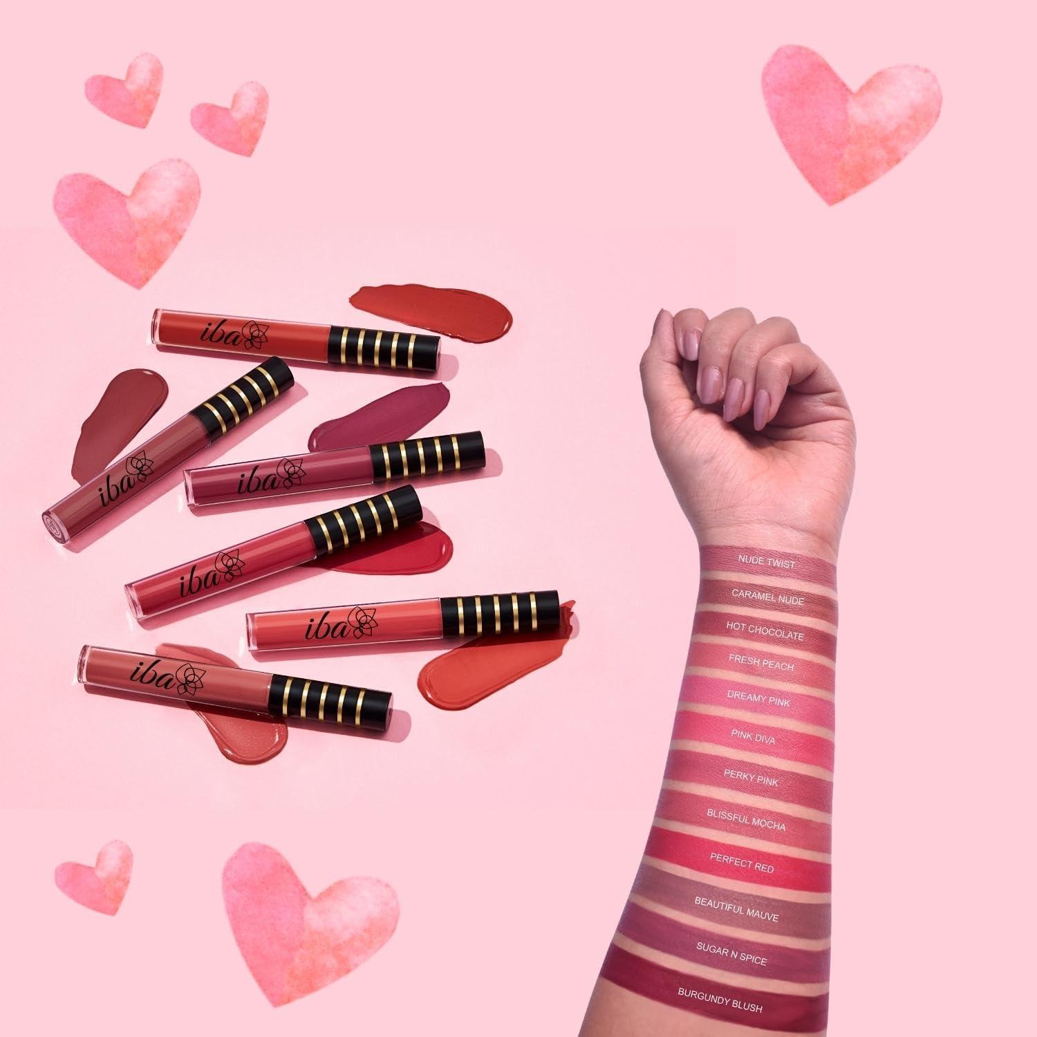 KM Matte Liquid Lipstick | Infused with Vitamin E & Almond Oil | Transfer Proof & Long Lasting | Waterproof & Smudge Proof | Velvet Matte Finish | Lightweight & Comfortable (Caramel Nude, 2.6ml)