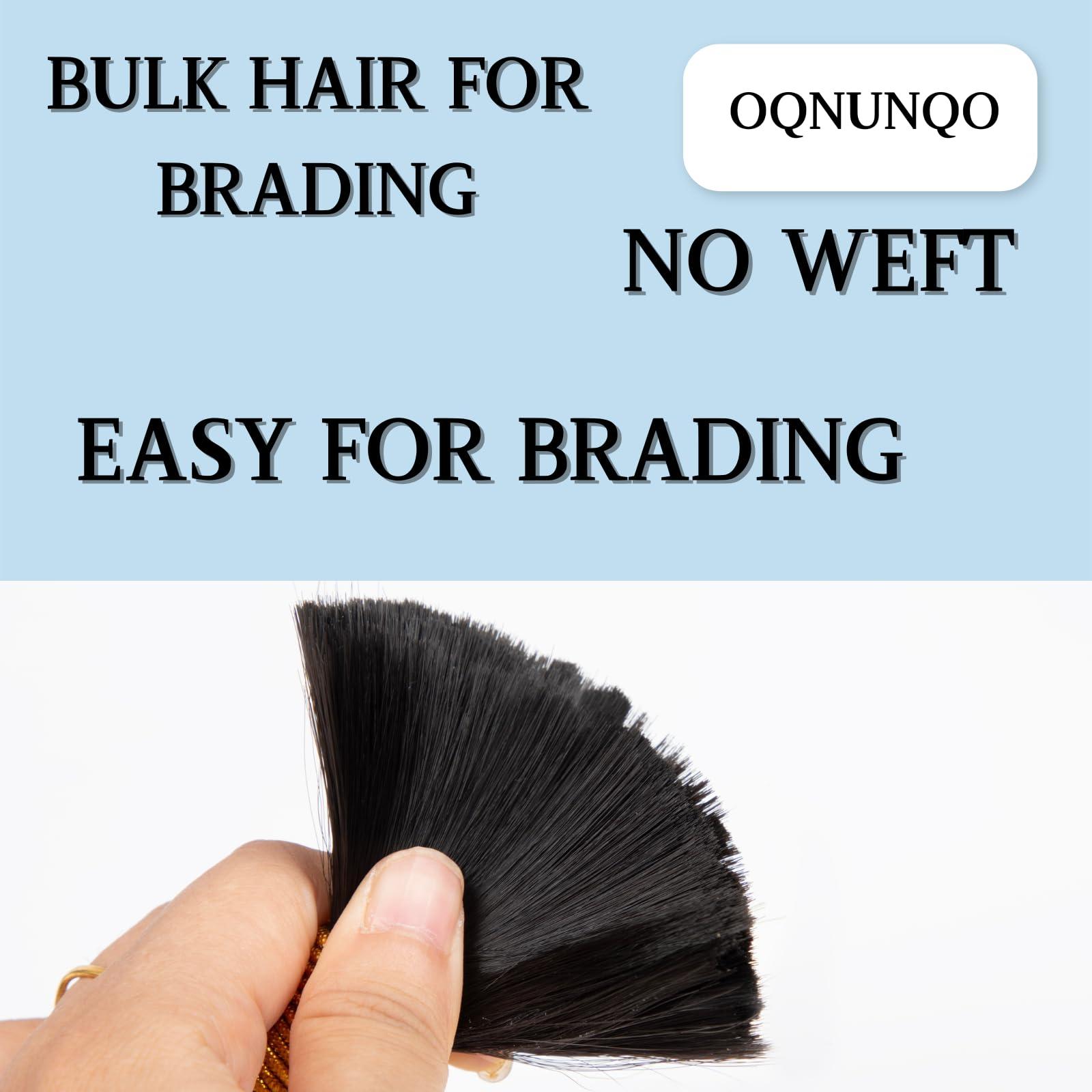 OQNUNQO Deep Wave Bulk Hair for Braiding Deep Wave Hair for Black Wome 24inch 200g for Deep Wave Braiding Hair Extensions Quality Synthetic Micro Braiding Hair for Boho Braids No Weft, (2Pack Natural Black