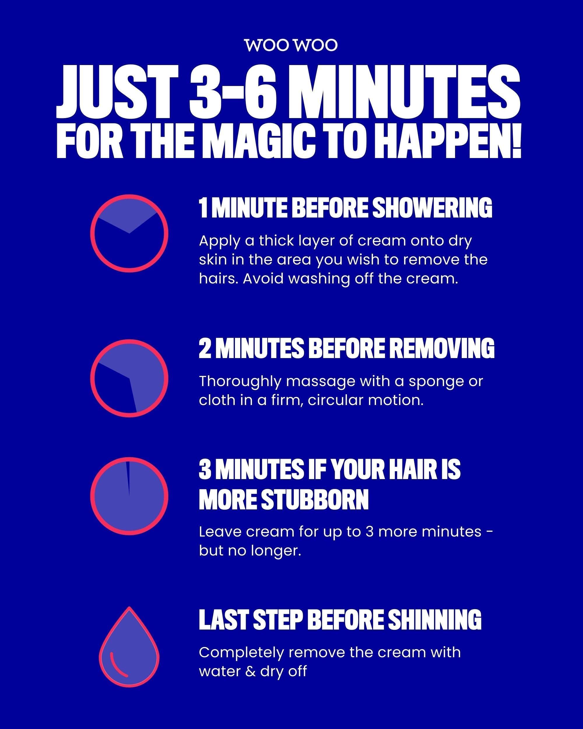 WOOWOO WooWoo - Tame It! In-Shower Natural Hair Removal Depilatory Cream | No Irritation Vegan Hair Remover For Sensitive Skin - Legs, Bikini, Intimate Areas (6.8 oz | 200 ml)