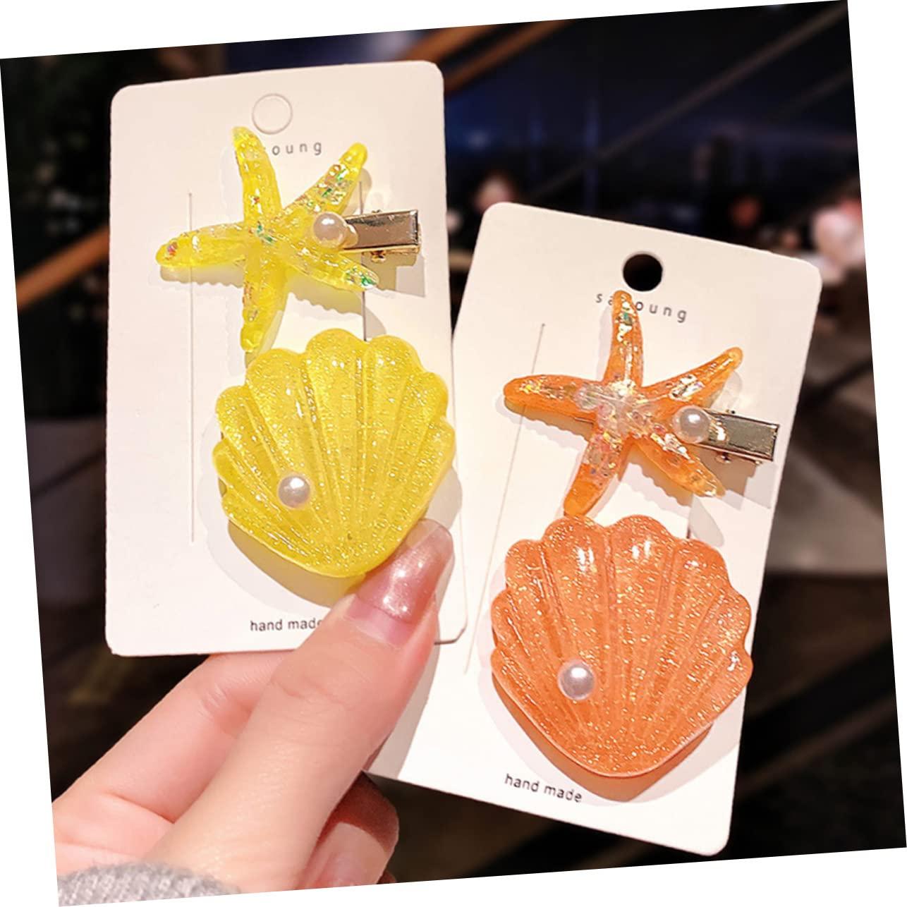 TOVINANNA TOVINANNA 8pcs Hair Clip Side Clip Clips Seashell Hairpins Star Headband Ocean Star Clip Bun Hair Clip Tiara Ponytail Clip Octopus Hair Clip Nautical Hair Clip Resin