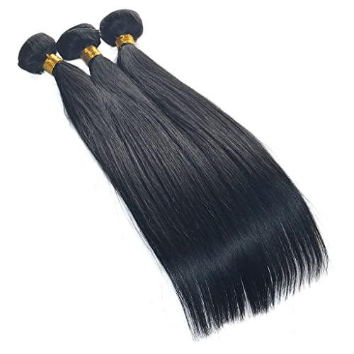 GREEMEO 3 Bundles of Straight Hair Weave in Jet Black (26 26 26 Inches)