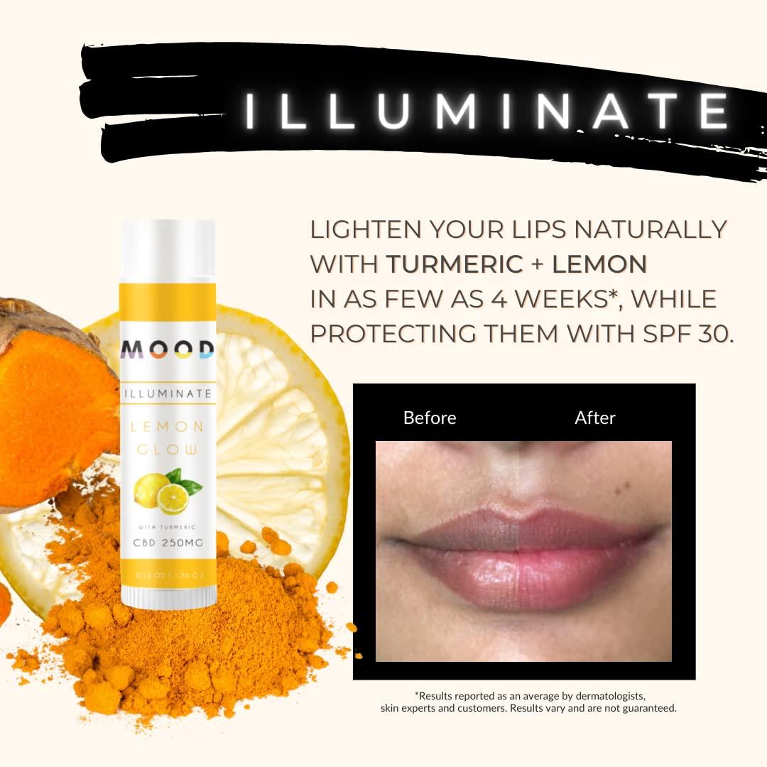 Generic MOOD Brightening Lip Balm SPF 30 with Manuka Honey | 20% Cocoa + Shea Butter | Lip balm for Dark Lips | Protects and Heals Sunburn (Lemon Turmeric)