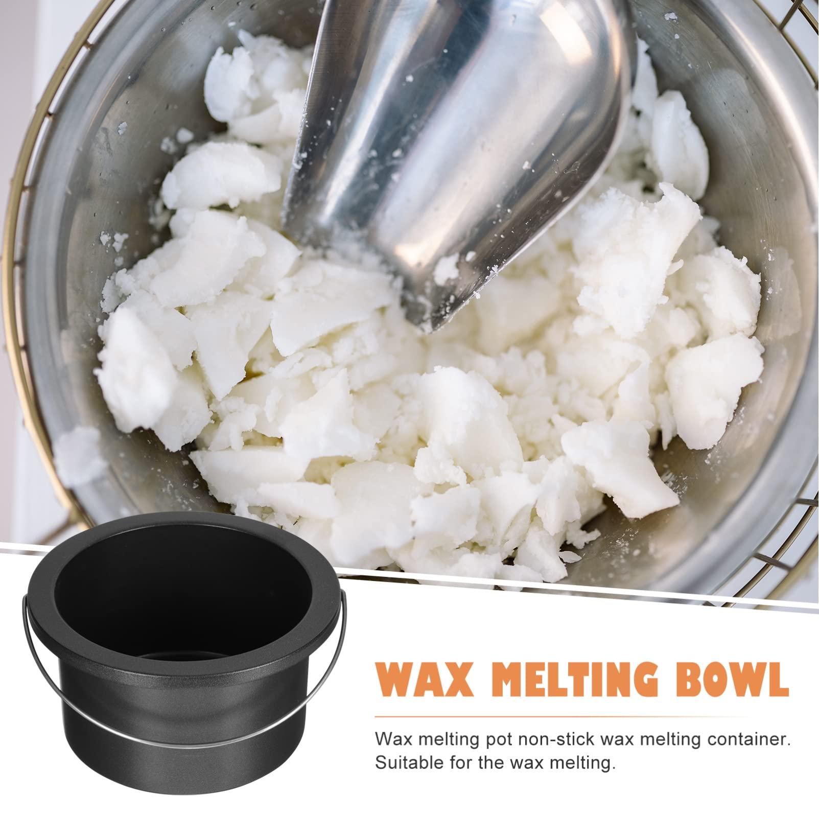 BIUDECO BIUDECO 2 Pcs Wax Melting Machine Inner Pot Hair Removal Wax Warmer Pot Wax Melting Bowl Wax Warmer Replacement Pot Sealing Wax Melting Pot Wax Warmer Inner Pot Wax Melt Pot Aluminum Black