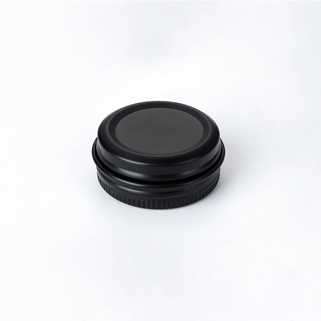 Generic LXLK 48 Pack 15ML Black Aluminum Lip Balm Tins Cans Jars Empty Refillable Containers with Screw Lid Round Travel Storage Cosmetic Storage Bottle for Powder Candle Salve Spice Cream Anti-Leakage