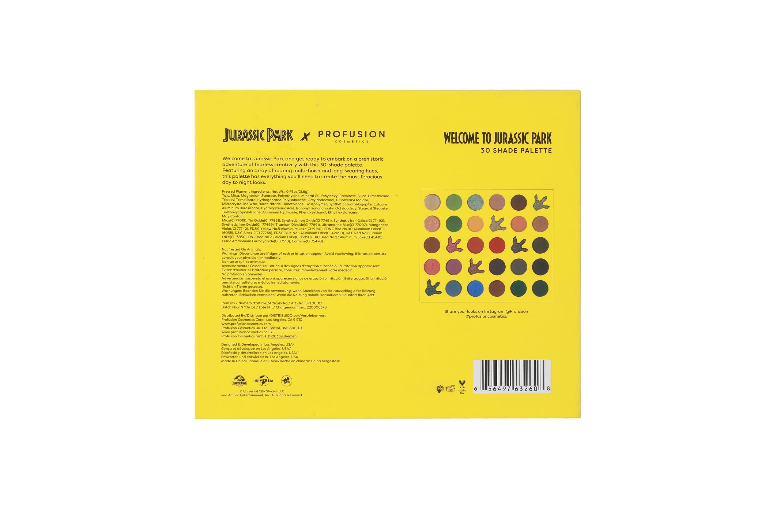 Profusion Cosmetics Jurassic Park X Profusion Cosmetics 30 Shade Palette