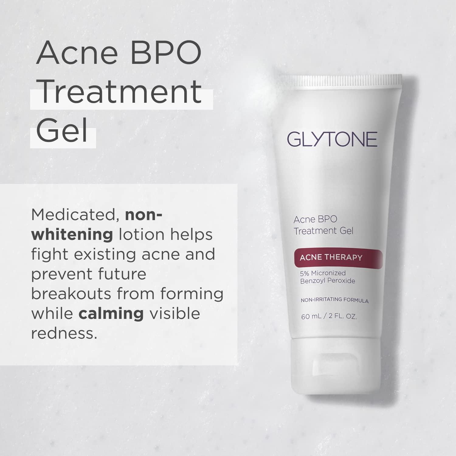 GLYTONE Glytone Acne BPO Treatment Gel - 5% Benzoyl Peroxide Spot Acne Treatment for Face - Cystic Breakout and Scar Medication - Non-Comedogenic Time-released Formula for Oily, Blemish-Prone Skin - 2 fl oz