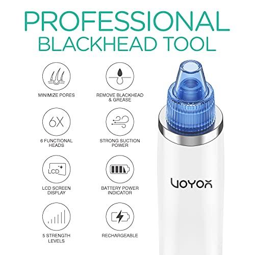VOYOR VOYOR Blackhead Remover Pore Vacuum - Electric Face Vacuum Pore Cleaner Acne White Heads Removal with Suction Heads (BR510)