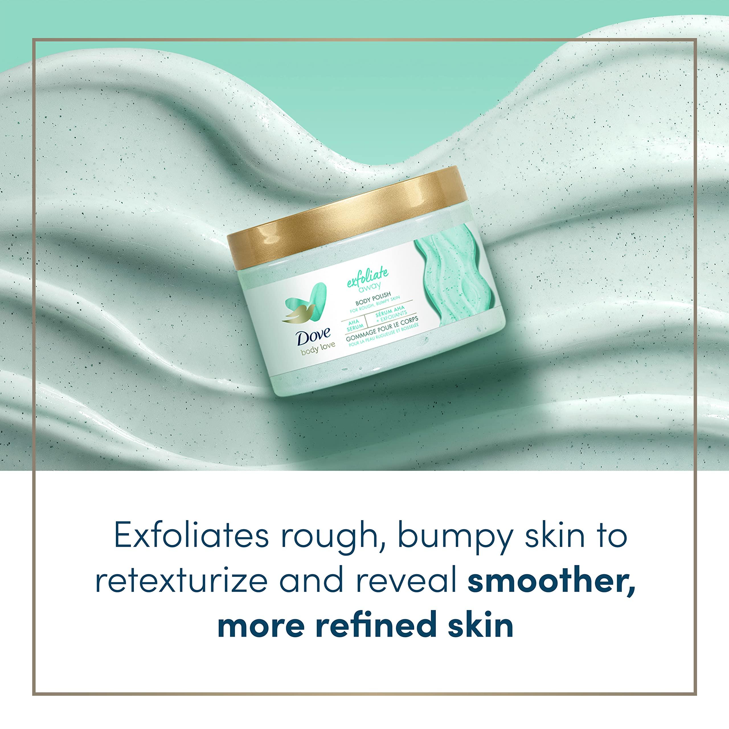 Dove Dove Body Love Body Polish Exfoliate Away 3 Count for Rough, Bumpy Skin Body Scrub with AHAs for Silky Smooth Skin 12 oz