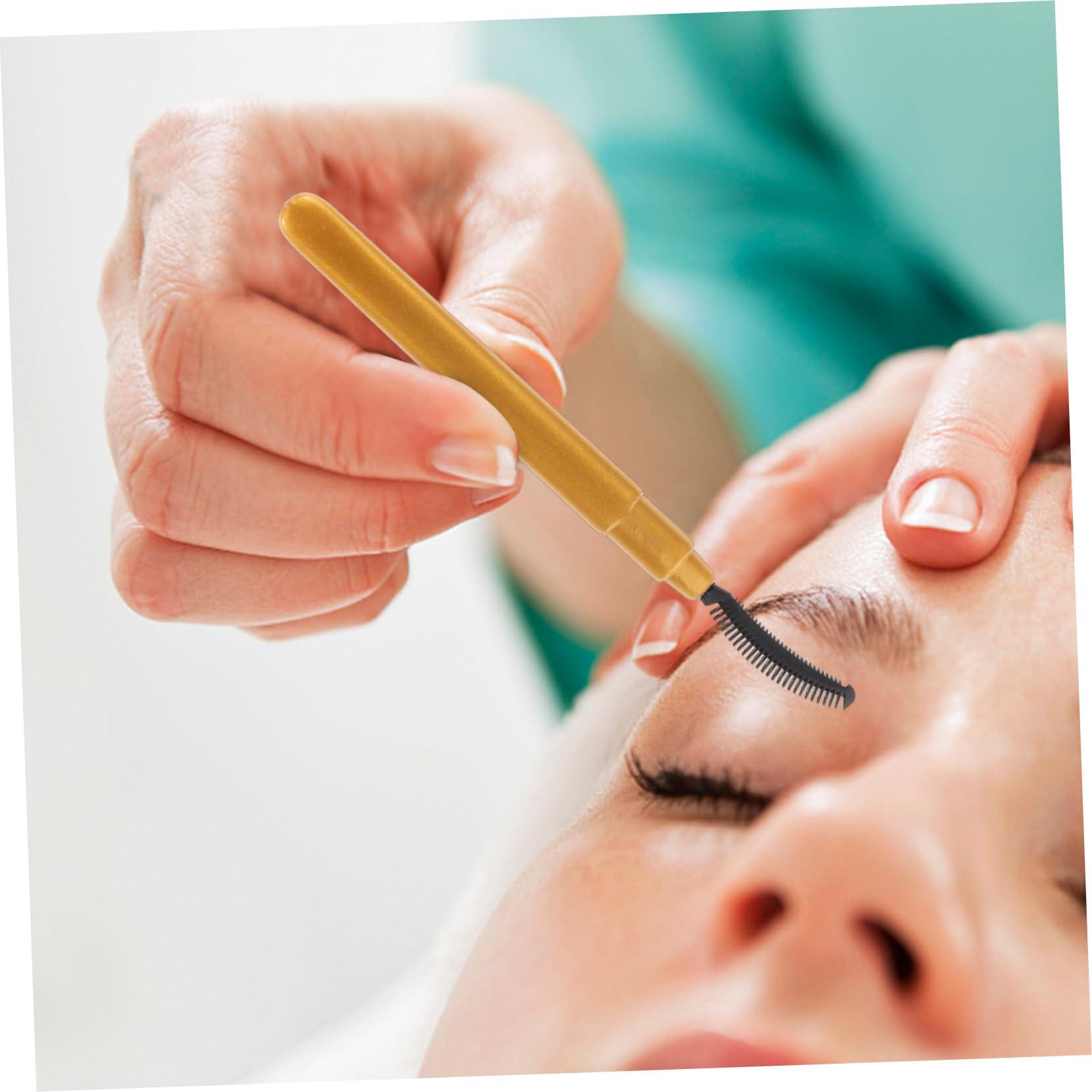 FOMIYES FOMIYES Fashionable Gold 6pcs Mascara Brush Lash Wand Set Soft Silicone Makeup Brushes for Travel