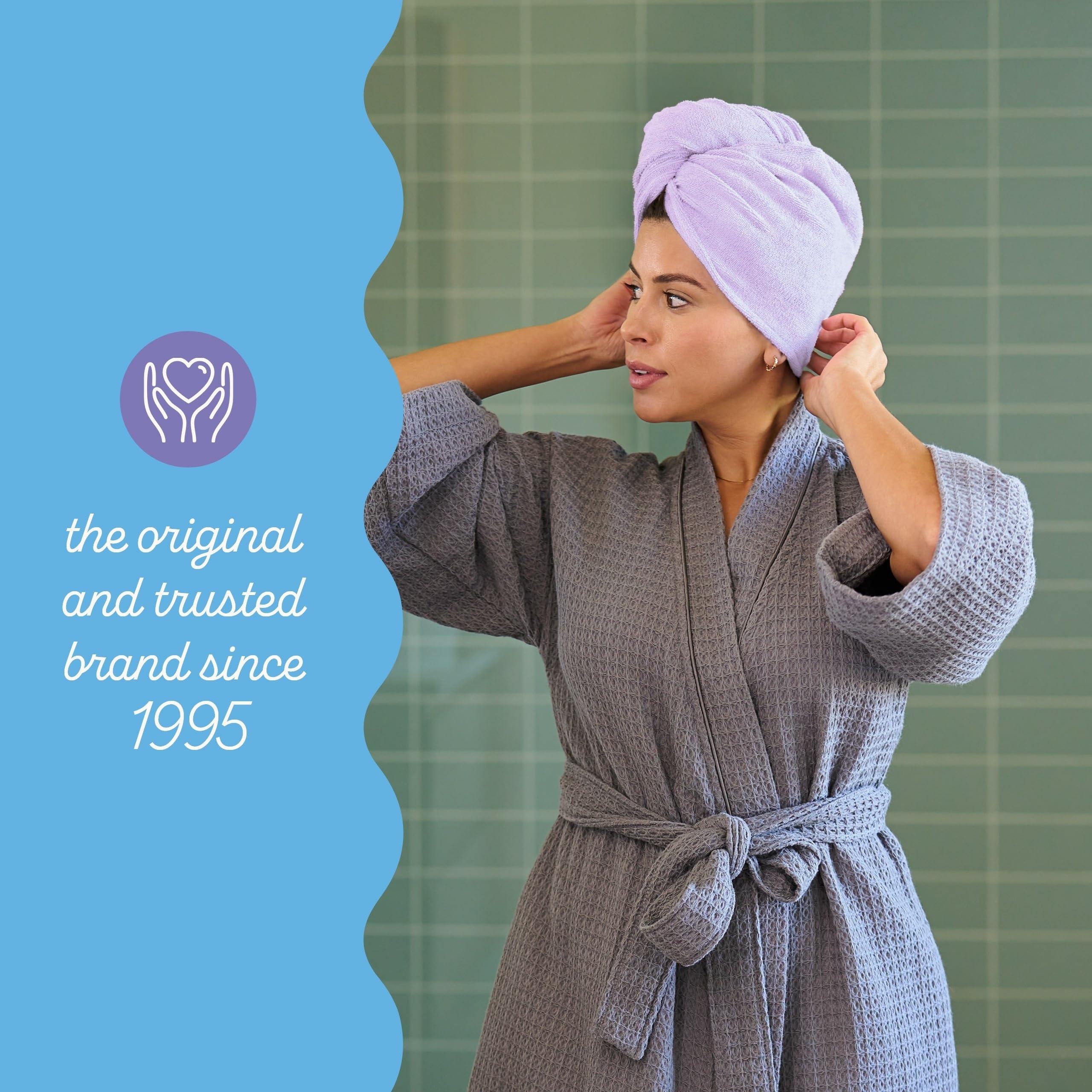 Turbie Twist Turbie Twist 2-Pack Microfiber Hair Towel for Beauty, Travel, Gifting - Wrap Turban for Straight, Wavy & Curly Hair - Premium Personal Care - Lilac & Lemon