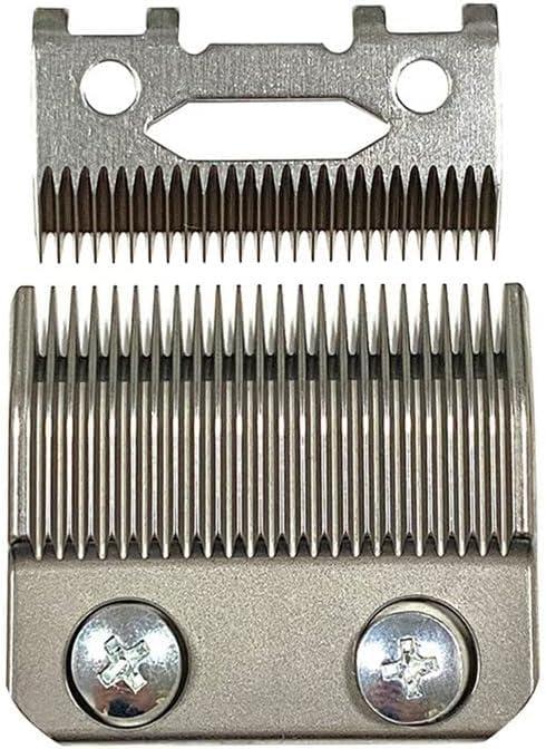 MuMiY Replacement Taper Clipper Blades for BaBylissPRO FX870 / FXF880 / FX810 / FX825 / FX673N / FX870 / FX802G Hair Trimmer Clipper Blades Ultra Precise DLC Most 2-hole Systems Cutter Head Parts (Silvery)