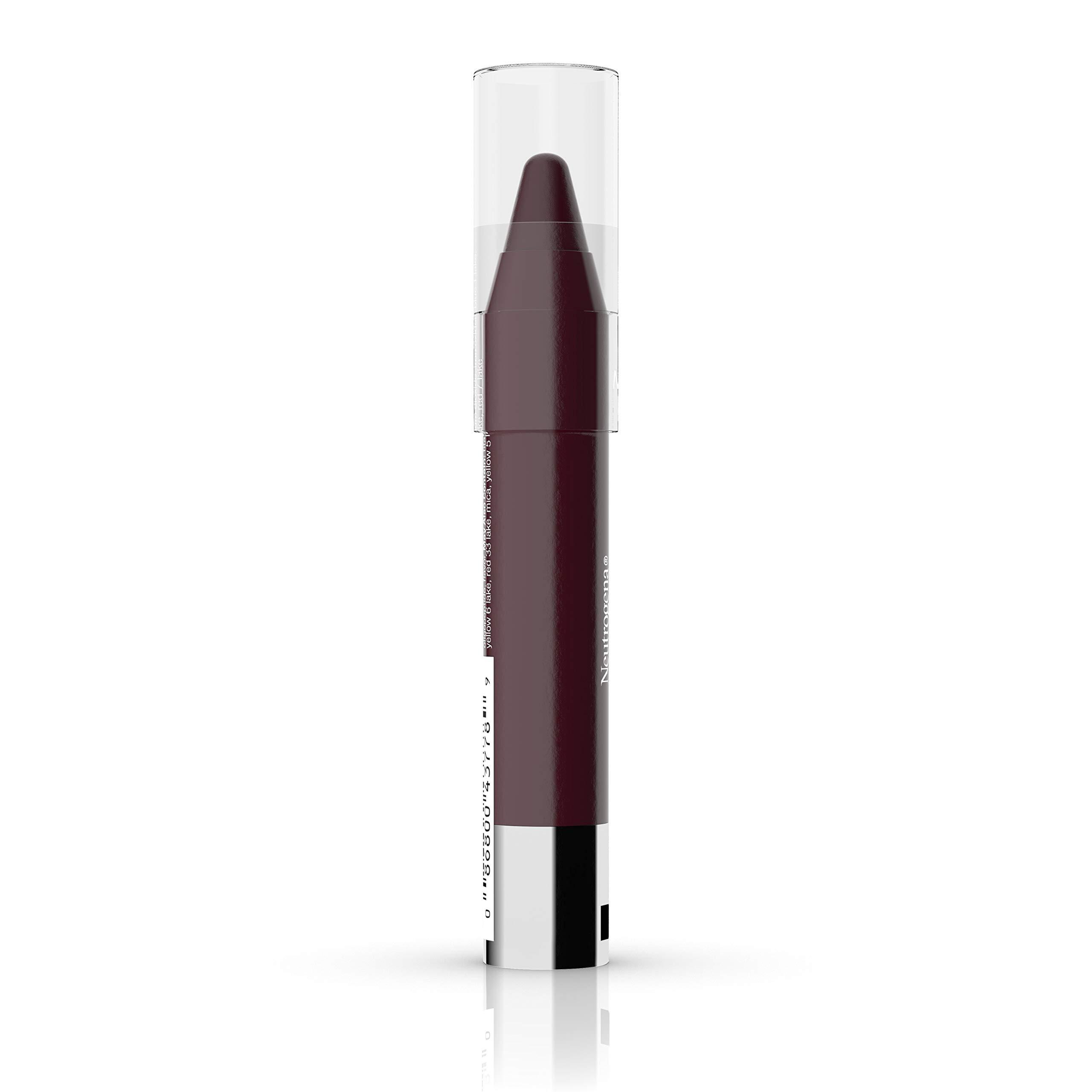 Neutrogena Neutrogena MoistureSmooth Color Stick for Lips, Moisturizing and Conditioning Lipstick with a Balm-Like Formula, Nourishing Shea Butter and Fruit Extracts, 180 Deep Plum, 011 oz (Pack of 2)