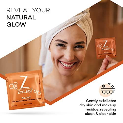 Zocular Zocular - ZocuZap Acne Face Wipes - Moisturizing Face Cleansing Wipes for Acne, Makeup Removal, and Exfoliation with Natural Okra Complex for Sensitive, Rosacea Skin - 30/ct
