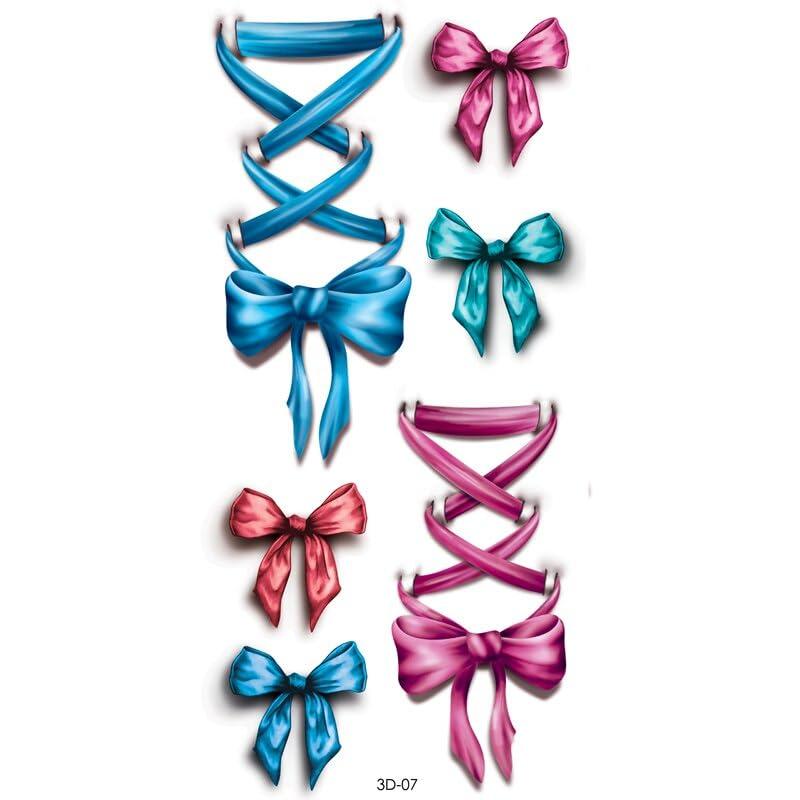 TTHUONG THATHU Fashion 3D Temporary Tattoos Painting Sexy Bow Tattoo Sticker On Women Body Paint Transfer Tattoo