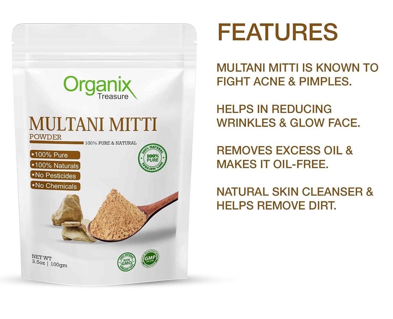 Generic Natural Herbal Multani Mitti Face Pack Powder for Glowing Dry Skin, (100gm)