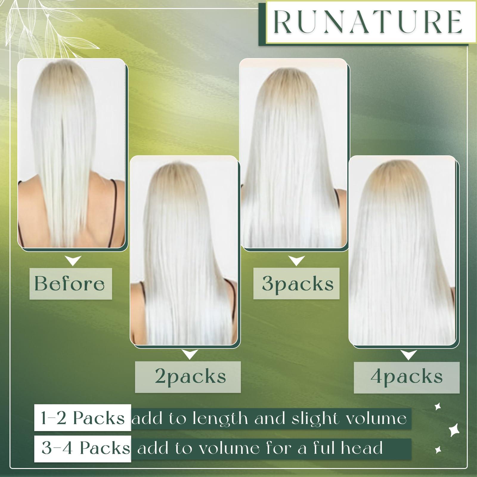 RUNATURE RUNATURE Nano Hair Extensions Human Hair 24 Inch Jet Black Nano Ring Hair Extensions Brazilian Straight Nano Bead Hair Extensions Human Hair Invisible Nano Human Hair Extensions Long 50g 50s