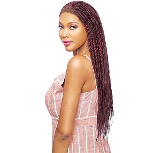 VANESSA VANESSA Tops Diagonal Braid Swissilk Designer Lace Front Synthetic Hair Wig - TDBL BOXY 34 (1B)