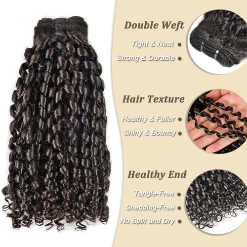 beauty youth Pixie Cut Curly Human Hair Bundles - Curly 100% Human Hair Weave 4 Bundle(10 10 10 10 inches) Pixie Cut Curly Brazilian Pixie Curly Cut Virgin Human Hair Extensions 50g/bundle Natural Color