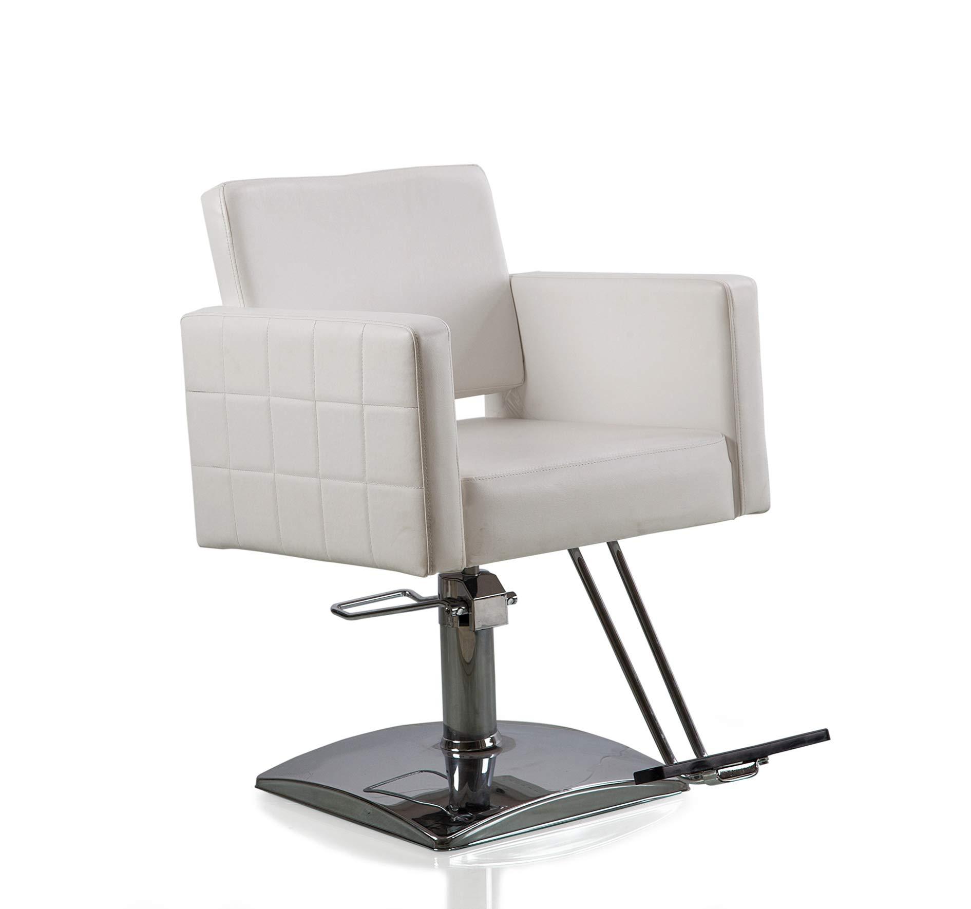 Beauty Style Beauty Style Styling Chair Salon Barber Chair Beauty Chair for Hair Stylist Salon Equipment White