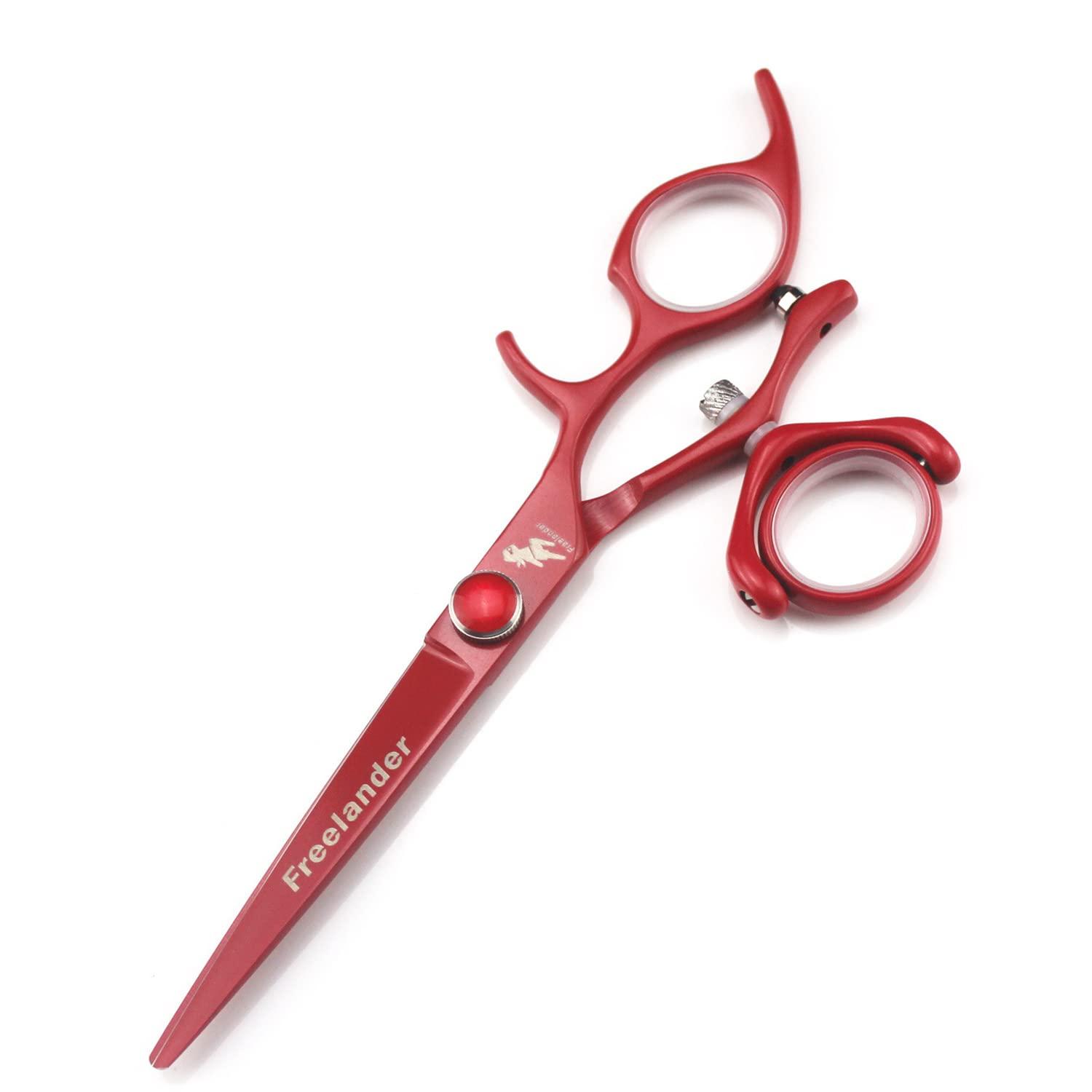 AVCITY 6.0 Inch Barber Salon Hairdressing Shears Hair Cutting Scissor Set, Red Turn Hair Cutting Scissors Setprofessional Barber Shears Kit Tools, Sharp And Durable, for Men/Women/Kids/Salon & Home