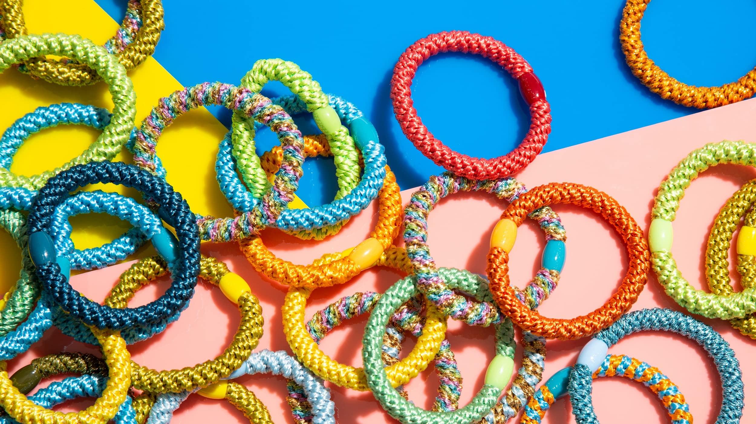 L. Erickson L. Erickson U.S.A. Hair Ties, 8 Count - Grab & Go Ponytail Holders - White Chocolate - Hair Ties No Damage - Beige, White, Brown Color - Set of 8 Hair Accessories for Women