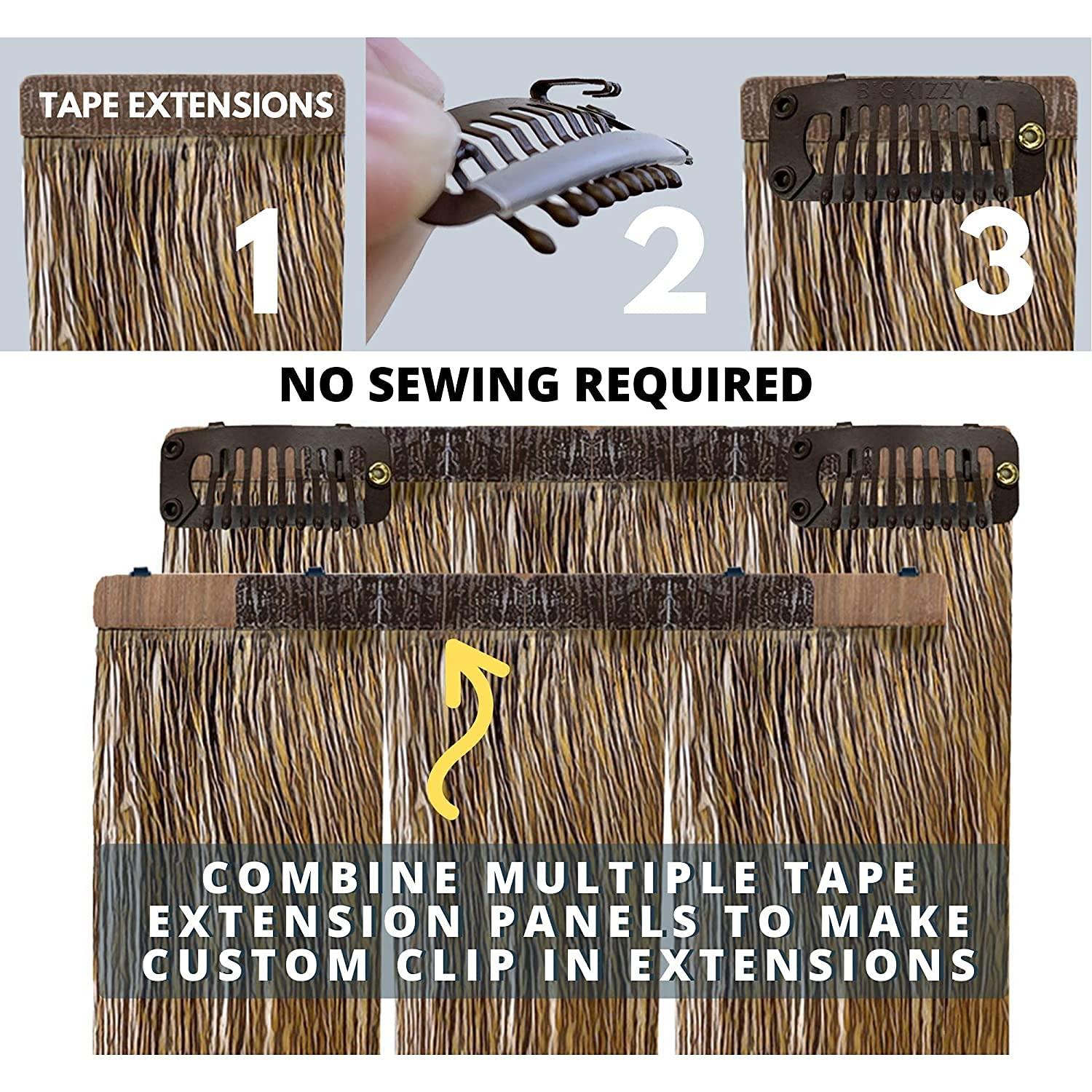 Big Kizzy DIY Clip In Hair Extensions Kit - Convert Tape In Human Hair Extensions into Custom Clip in Set - Snap Clips, No Sewing Required - Kizzy Clips (Blonde) by Big Kizzy