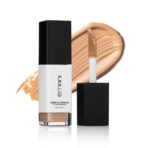 Emani Emani HD Corrective Liquid Mineral Concealer with Vitamin C & Hyaluronic Acid, Full Coverage for Face, Cruelty-Free & Vegan, Fair