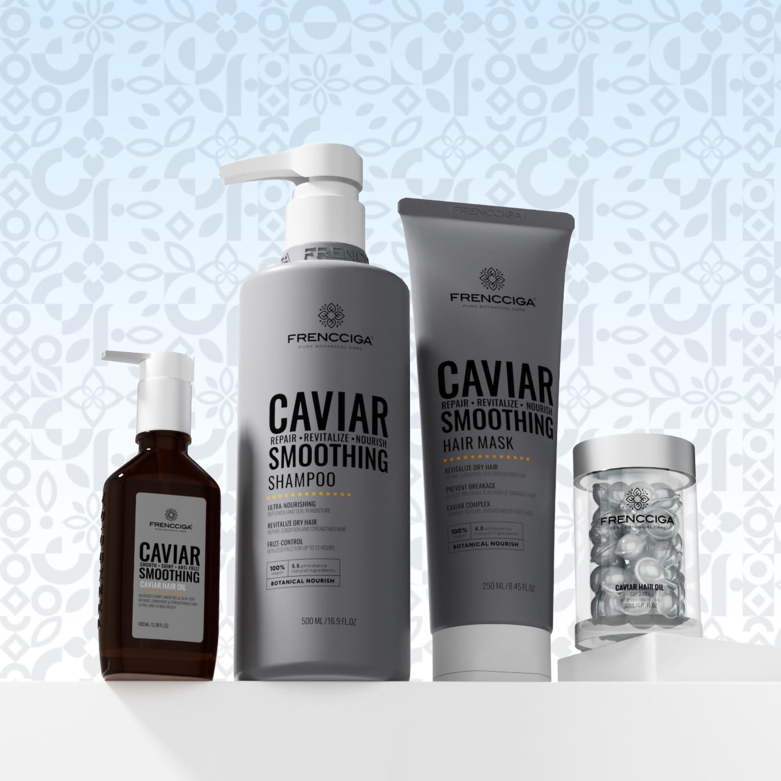 FRENCCIGA FRENCCIGA Caviar Anti-Aging Replenishing Moisture Shampoo - Hydrating Dry, Damaged Hair Restores Moisture, Adds Shine Protects from Color Fade & Future damage 16.9 oz