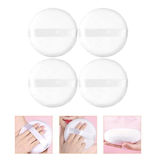 FOMIYES FOMIYES 4pcs Large Round Powder Puff Large Powder Puff Plush Makeup Powder Puff Body Puff Round Crackers Loose Powder Ribbon Powder Puffs Cosmetic Puffs Powder Makeup Puffs Fluffy Decorate