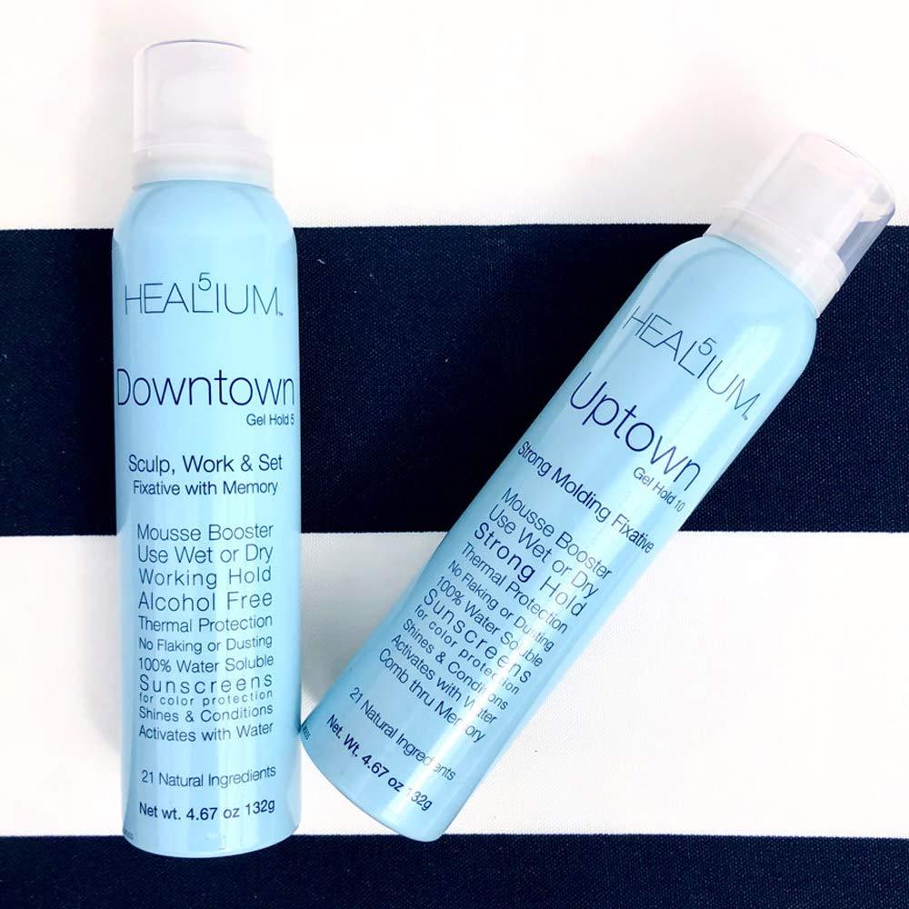 Healium Hair Downtown Gel by Healium Hair 4.67 oz - Color Lock Sunscreen Shield Humidity Control Silk Shine Enhancing Technology – Flexible Hold Product for Men, Women, Curly, Frizzy, Fine, Thin Textures