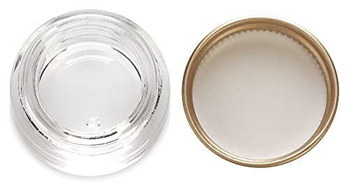 JUVITUS 0.25 oz Clear Glass Thick Wall Balm Jars with Gold Metal Screw Top Lid (6 pack)