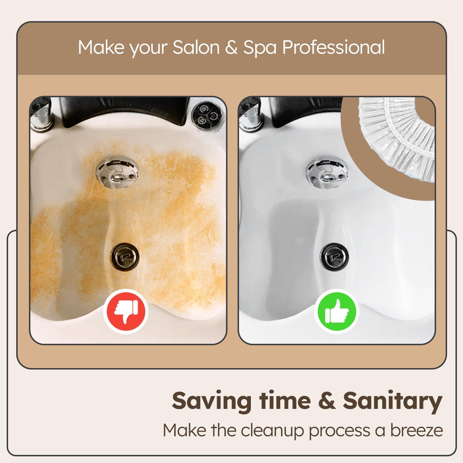 CraftVie CraftVie Premium Pedicure Bowl Liners with Enhanced Thickness and Pedicure Liners Disposable Optimal Fit for Most Chair Spas, Foot Bath, Foot Tub, Clear (Clear - 400 PCS)