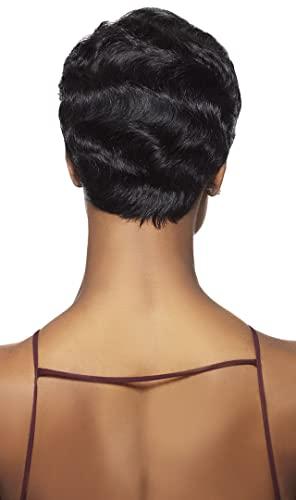 Outre Outre Velvet Lace Front Fixie Short Length Wavy Style Remi Human Hair Wigs - FINGER WAVE (51)