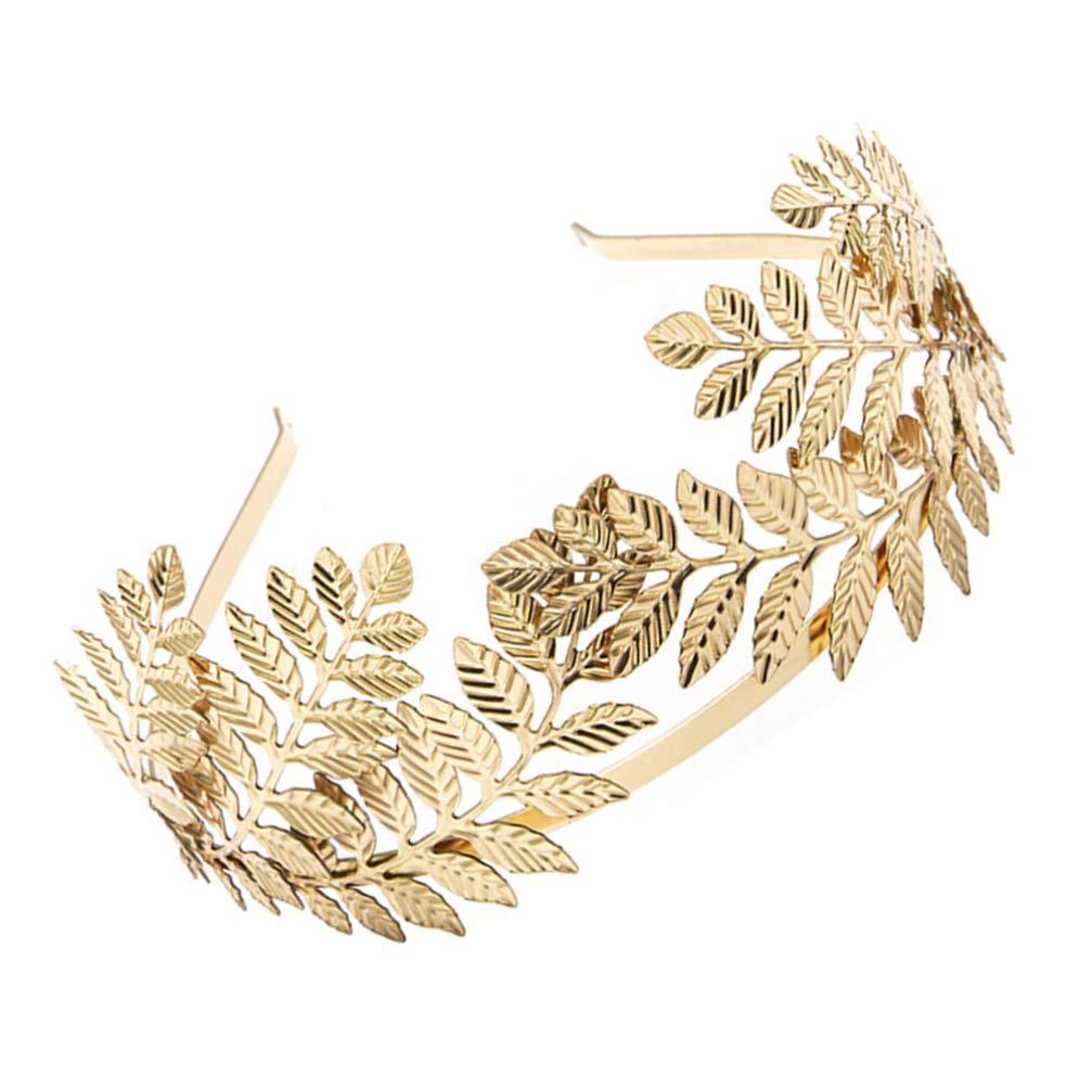 Beaupretty Goddess Leaf Headband Leaves Crown Tiara Greek Goddess Headband Wedding Headpiece for Women Girls (Golden)
