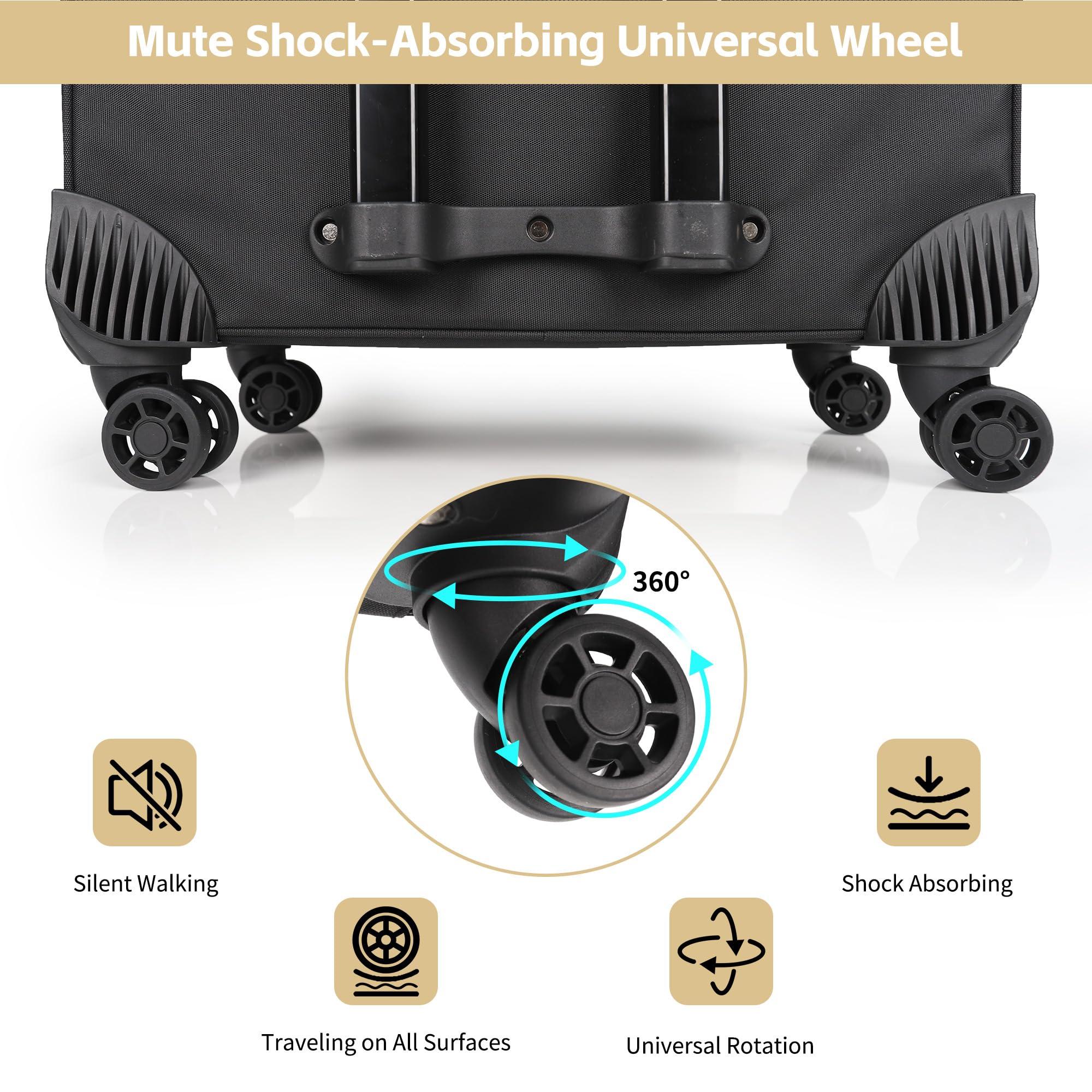 TANTO Rolling Makeup Train Case Professional Makeup Bag Makeup Artist Bag 4 in 1 Extra Large Makeup Bag with 7 Small Bag Makeup Case Trolley Cosmetic Case with Swivel Wheels and Adjustable Dividers