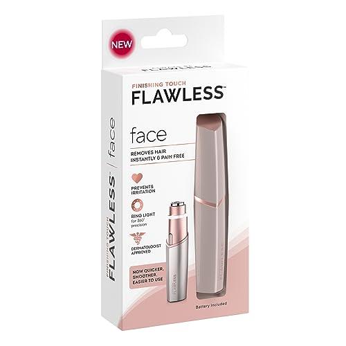 Finishing Touch Finishing Touch Flawless Facial Hair Remover for Women, Rose Gold Face Razor with LED Light, Recyclable Packaging