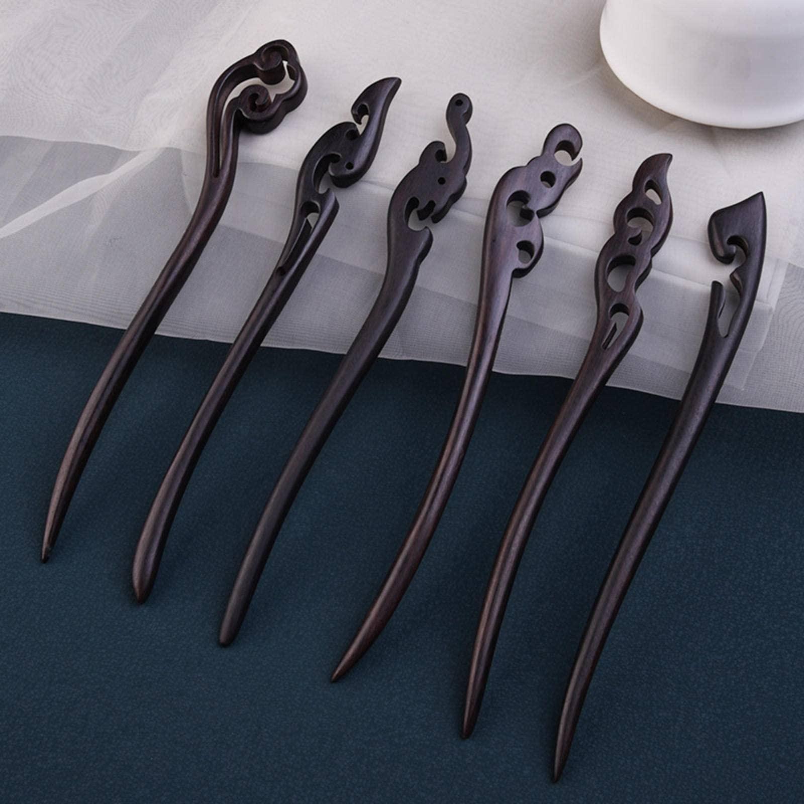 BIHOOA Hairpin ancient style wooden hair clasp simple black hairpin Chinese style hair clasp updo hair accessories wholesale hairpin headdress for Han Chinese clothing women