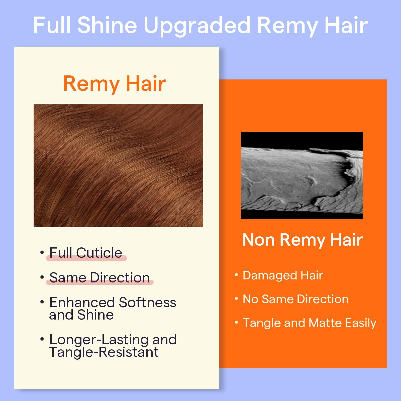 Full Shine Full Shine Auburn Hair Extensions Clip in Human Hair 10 Inch Short Clip in Hair Extensions Red Hair Clip in Real Hair Extensions Invisible Hair Extensions 7 Pcs