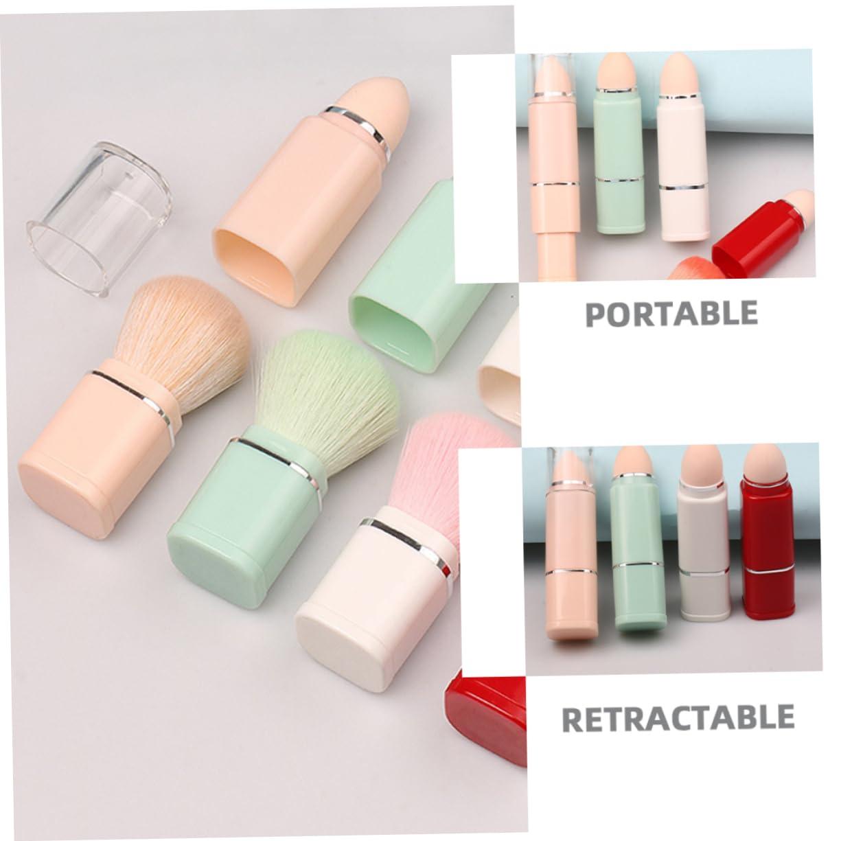 Outanaya Outanaya 2 in 1 Makeup Brush Blush Brush Travel Makeup Brush Retractable Makeup Brush Loose Powder Brush Bb Cream Brush Liquid Foundation Brush Cosmetics Brush Powder Brush Plastic