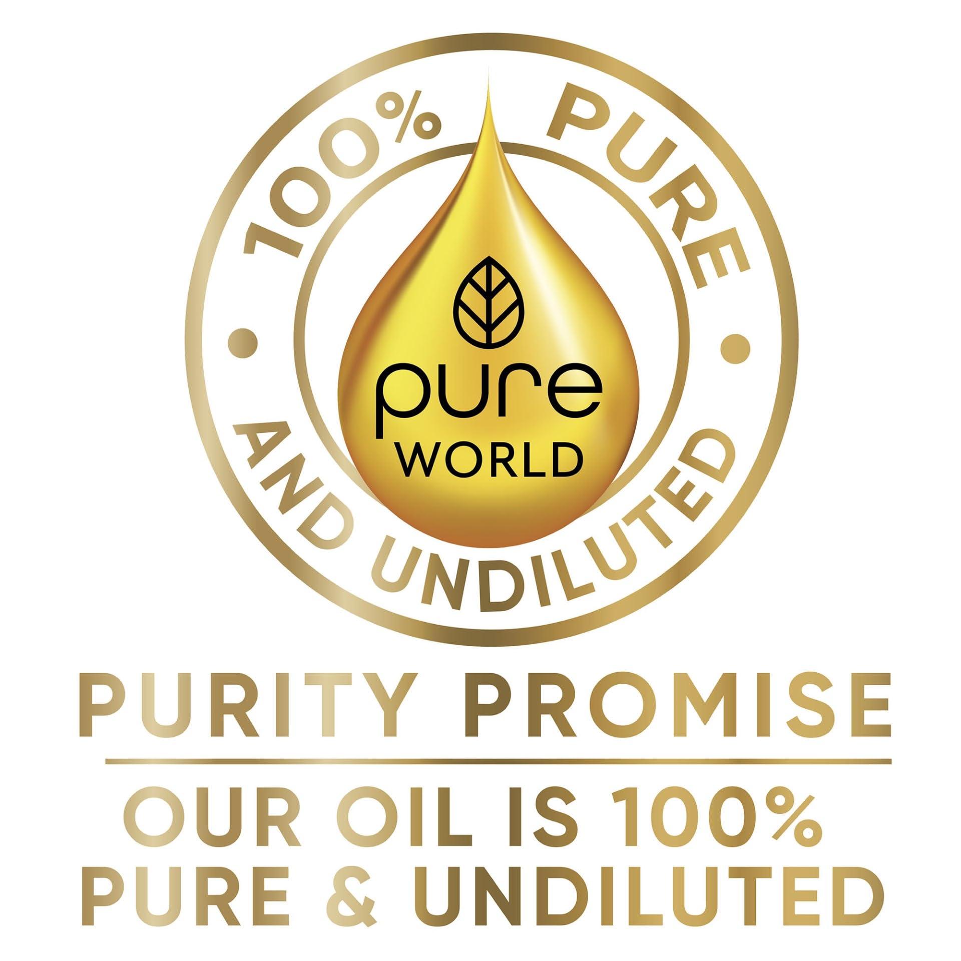 Pure World Pure World Castor Oil 1 Litre. Cold Pressed 100% Pure and Natural Hexane Free For Eyebrows, Nails, Beard, Hair, Eyelash Growth Cruelty-Free