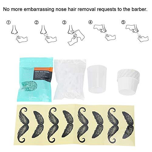 ZAICOLER Nose Hair Wax Kit Men, Nose Wax Kit Men Quick and Secure with Facial Hair Trimmer for Eyebrows and Nasal Use
