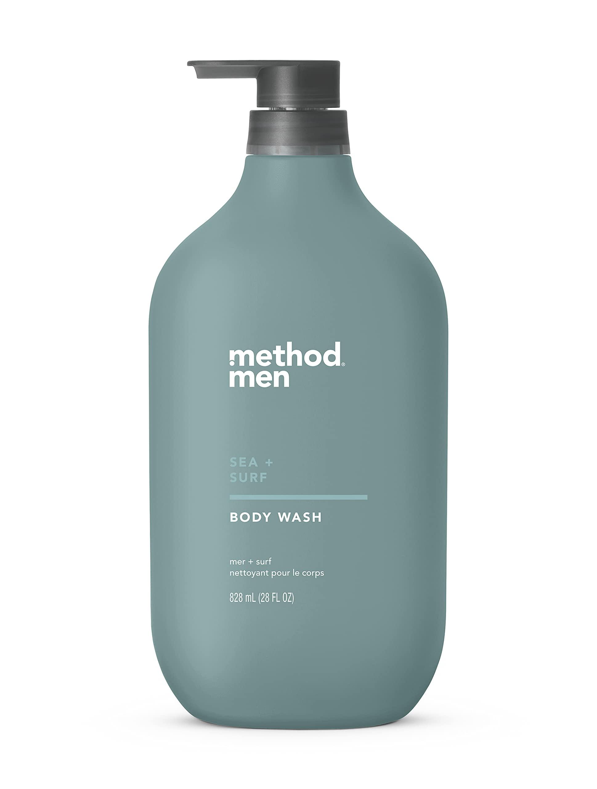 Method Method Body Wash; Sea + Surf; 28oz; 1 pack & Men Body Wash, Glacier + Granite, Paraben and Phthalate Free, 28 FL Oz (Pack of 1)