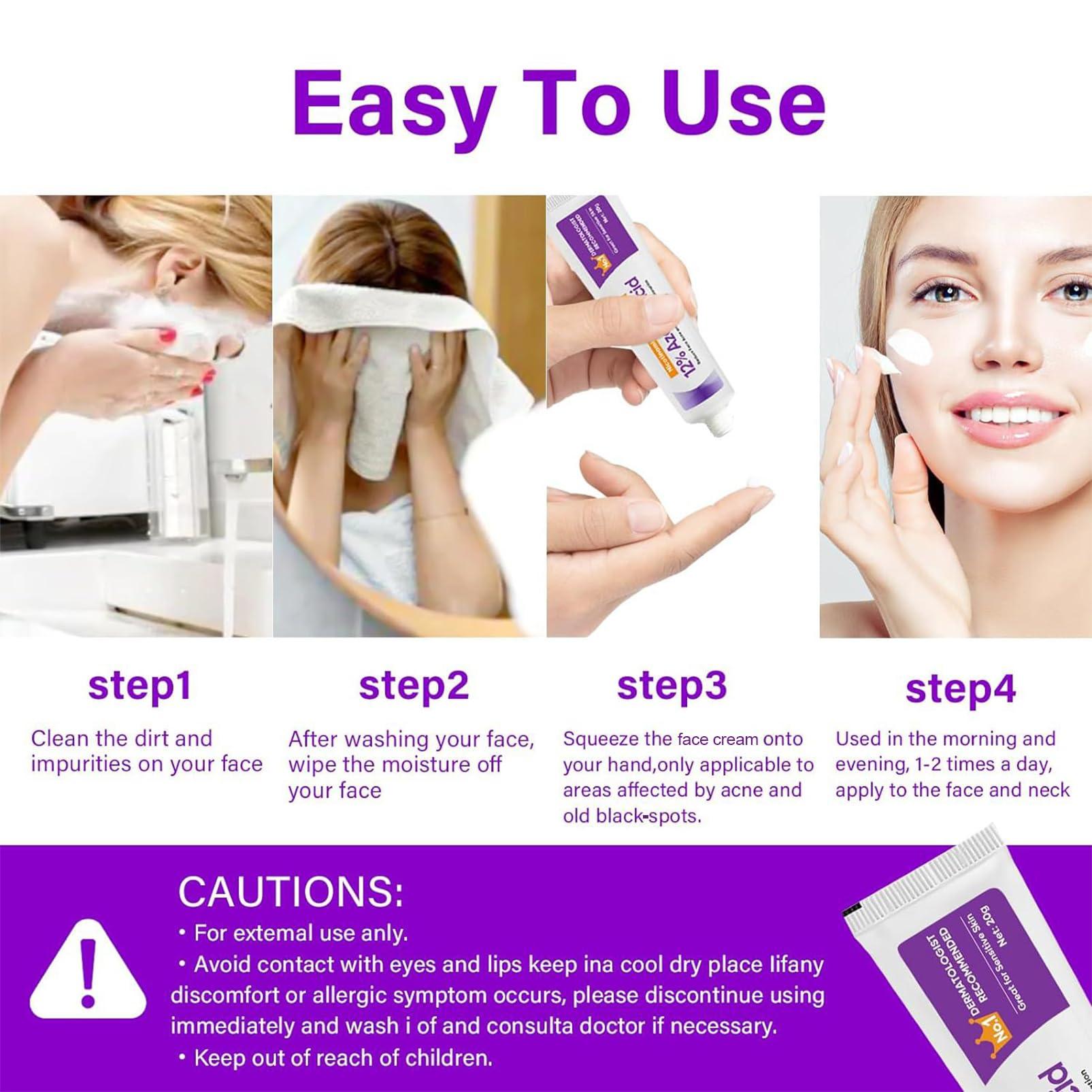 ISHERBIN Azelaic Acid Serum, Booster 12% Azelaic Acid Cream, Niacinamide & Vitamin C for Face, Facial Cream, Balance Excess Sebum,Smoothing Skin and Blemish,Pore Cleansing 1pcs